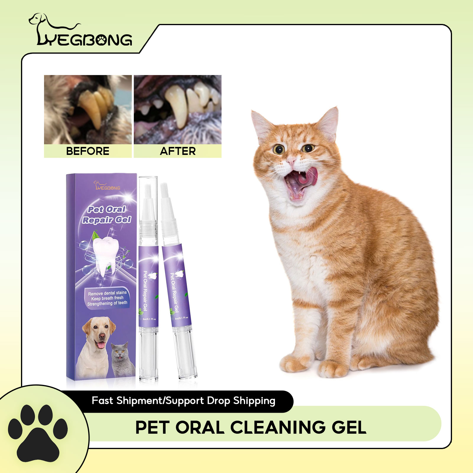 Whitening Mouthwash - Gel per la riparazione orale dell'animale