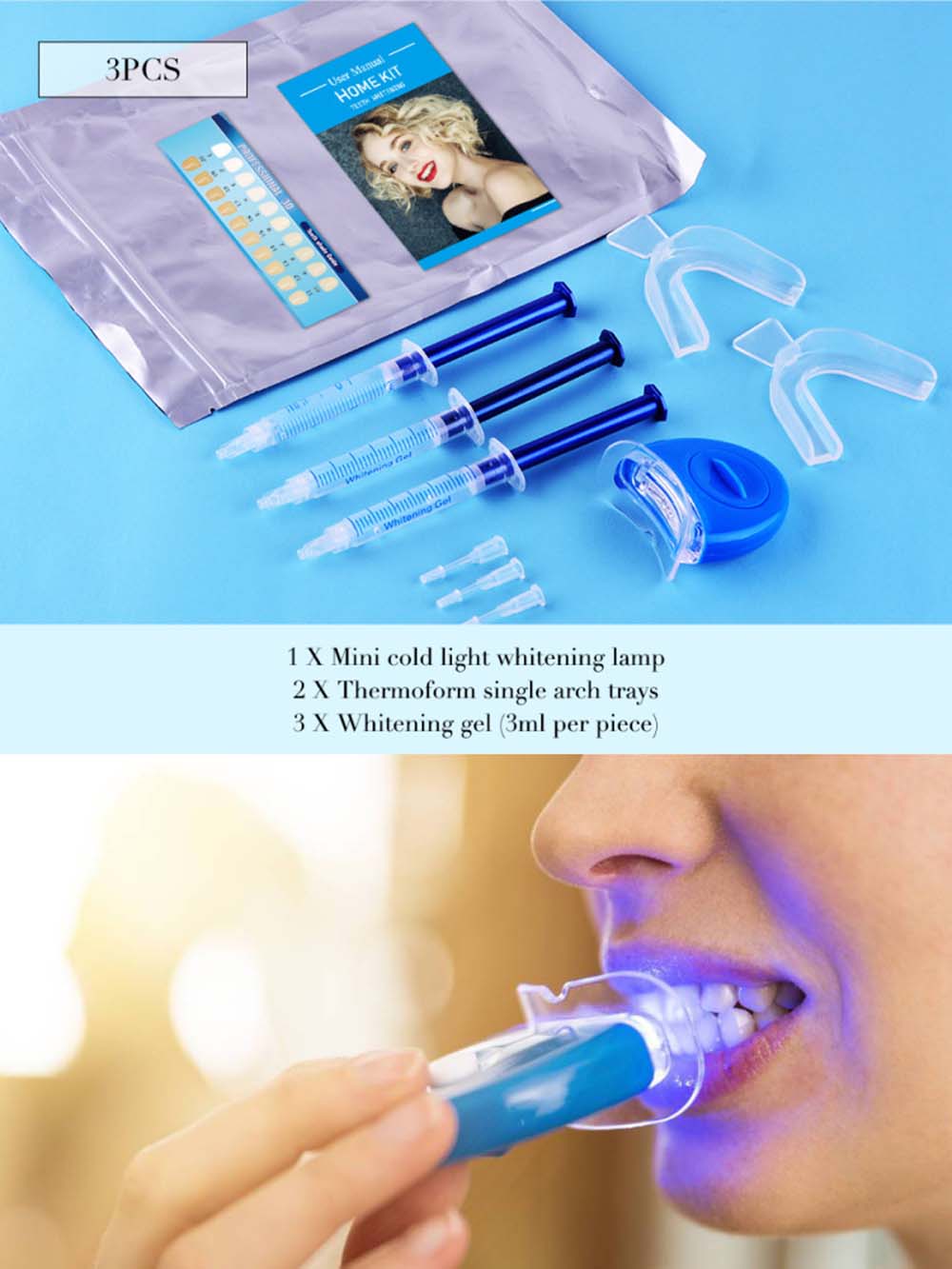 Teeth Whitening (Bleaching) - Kit gel sbiancante per denti con