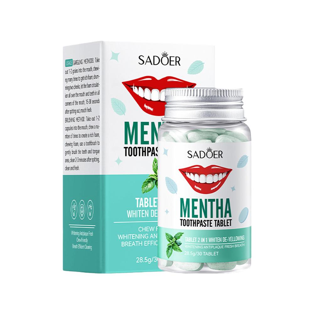 Whitening Mouthwash - Compresse di dentifricio solido alla menta